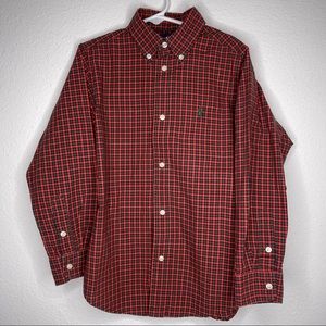 Ralph Lauren boys red plaid polo button down shirt